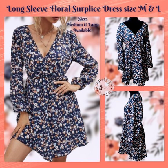 The MBM Boutique Dresses & Skirts - 🆕Boho Floral Print Long Sleeve Dress sizes M & L